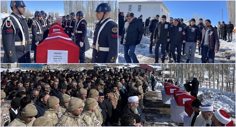 Depremde hayatını kaybeden uzman çavuş ve ailesi Erzurum da defnedildi